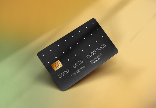 Minimal Bank Card Mockup &ndash; Single Dark Deposit Card on Elegant Gradient Background &ndash; Perfect for Financial Branding, Mobile Payment Apps, and Secure Banking Platforms