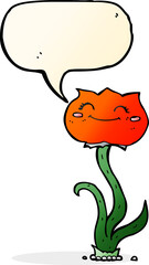 cartoon flower with speech bubble