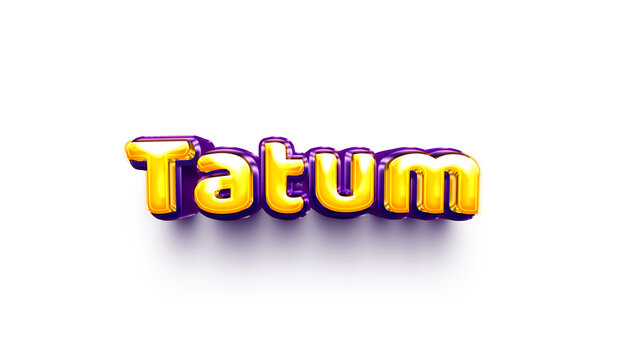 names of boys English helium balloon shiny celebration sticker 3d inflated Tatum