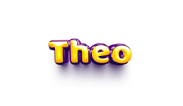 names of boys English helium balloon shiny celebration sticker 3d inflated Theo
