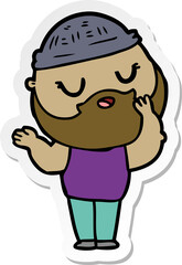 sticker of a cartoon man with beard