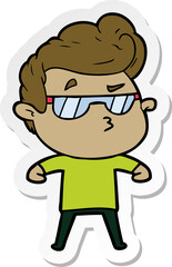 Obraz premium sticker of a cartoon cool guy