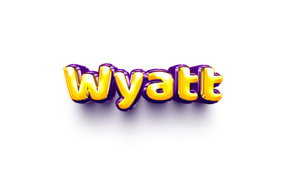 names of boys English helium balloon shiny celebration sticker 3d inflated Wyatt