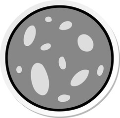 hand drawn sticker cartoon doodle of a full moon
