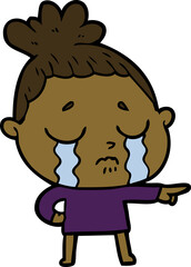 cartoon crying woman
