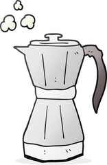 freehand drawn cartoon stovetop espresso maker