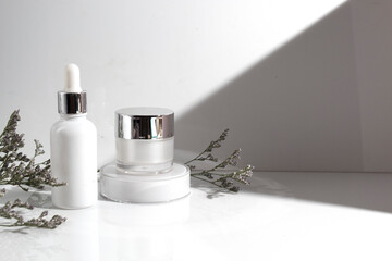 mockup tube bottle for skin care cosmetic, product branding, serum dropper cream lotion treatment