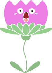 flat color retro cartoon of a flower