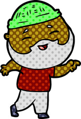 cartoon happy bearded man