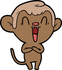 cartoon laughing monkey