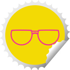 spectacles graphic vector illustration circular peeling sticker