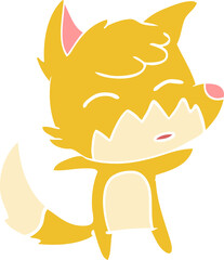 flat color style cartoon fox