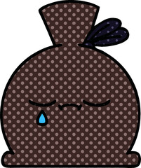 comic book style cartoon of a sack