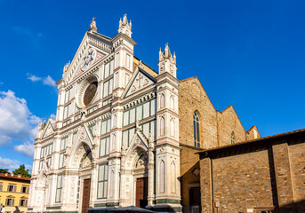 Fototapeta na wymiar Basilica of Holy Cross (Santa Croce) in Florence, Italy