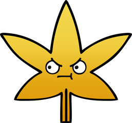 gradient shaded cartoon of a autumnal leaf