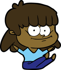 Obraz premium cartoon smiling woman