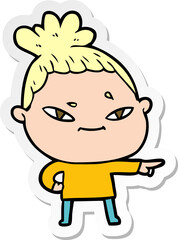 Fototapeta premium sticker of a cartoon woman