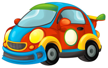 cool looking cartoon sports car isolated illustration for children