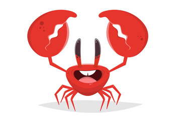 vector illustration of a funny cartoon crab