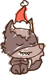 Christmas Dog Chalk Drawing