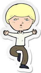 sticker of a cartoon angry man