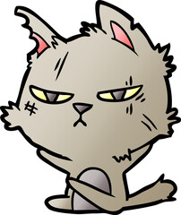 tough cartoon cat