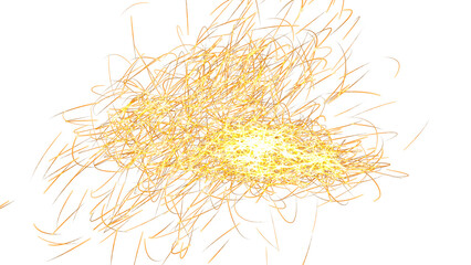 Isolated  gold and yellow light sparks trails