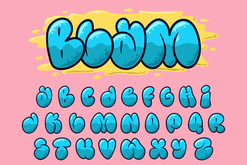 Cute Alphabet Graffiti text vector Letters
