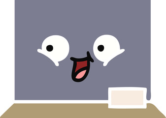 flat color retro cartoon of a chalkboard