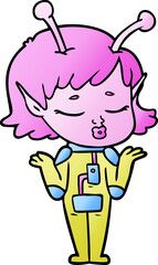 cartoon alien girl