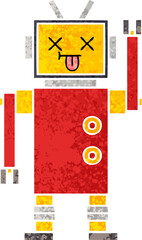 retro illustration style cartoon of a robot