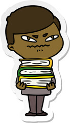 sticker of a cartoon angry man