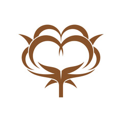 Cotton isolated vector icon, high quality fiber production label. Pure organic textile industry product emblem with plant boll. Clothes, fabric, apparel and agriculture field plantation sign