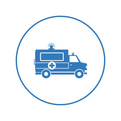 Emergency medical ambulance icon | Circle version icon |