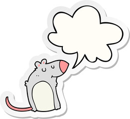 cartoon fat rat with speech bubble sticker