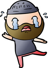 Obraz premium cartoon bearded man crying