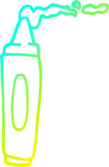 cold gradient line drawing of a cartoon coloring crayon