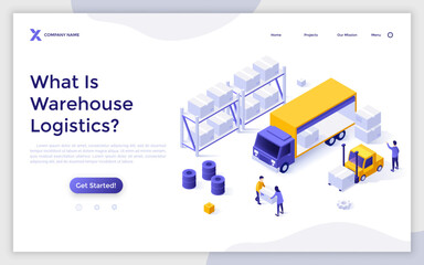 Modern Isometric Vector Landing Page Template
