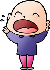 Obraz premium cartoon shouting bald man