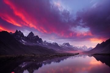 sunrise over the lake