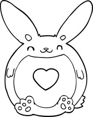 cartoon rabbit with love heart