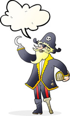 freehand drawn speech bubble cartoon pirate captain