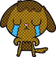 cute cartoon dog crying
