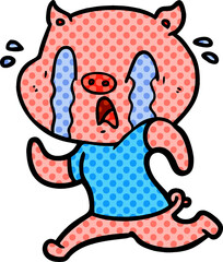 crying pig cartoon