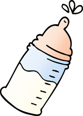 cartoon doodle baby bottle