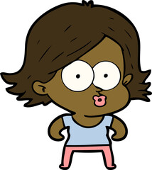 cartoon girl pouting