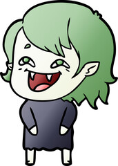 Obraz premium cartoon laughing vampire girl