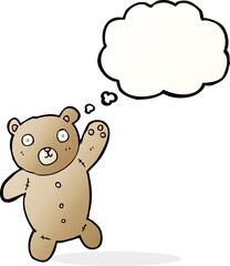 Obraz na płótnie Canvas cartoon cute teddy bear with thought bubble