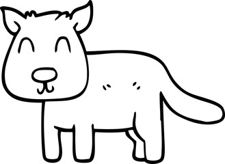 line drawing cartoon calm dog