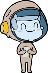 happy cartoon astronaut man